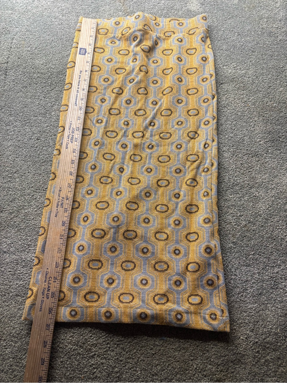 Zara women small pencil stretch Yellow and Gray Geometric Midi Skirt